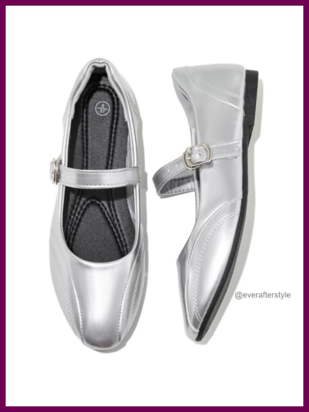 Women's Mary Jane Ballet Flats Faux Leather Memory Foam Buckle